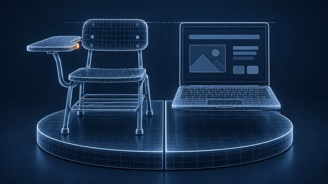 Benefits of eLearning vs Instructor-Led Training (ILT) – An Honest Comparison - 3D Wireframe Animation