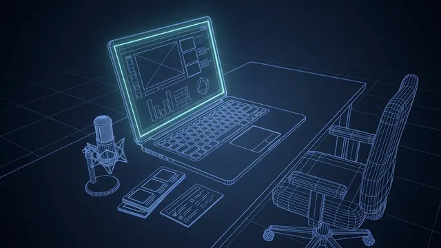 How Is AI Used in eLearning? – A Guide for Training Teams - 3D Wireframe Animation