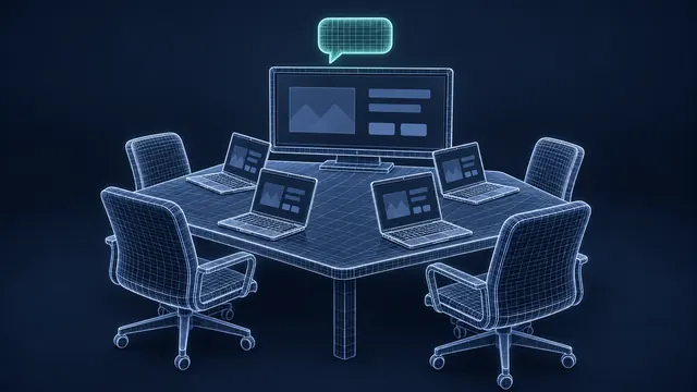 How to Train Employees to Use AI – Building AI Literacy - 3D Wireframe Animation