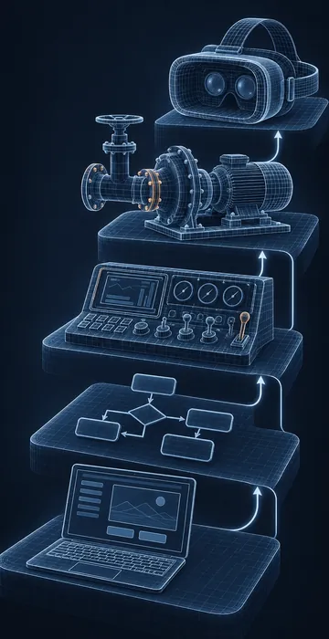 How Much Does a Training Simulation Cost? – Software Sims to VR - 3D Wireframe Animation