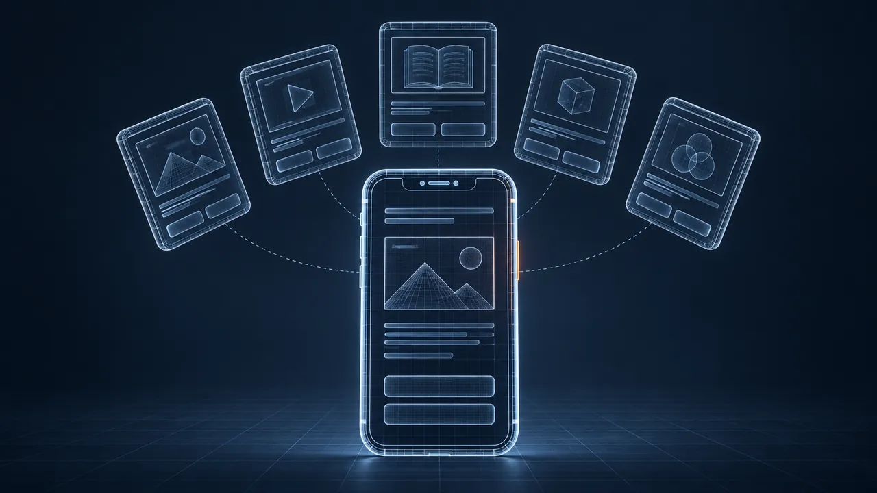 What Is Mobile Learning? – Designing for the Phone First - 3D Wireframe Animation