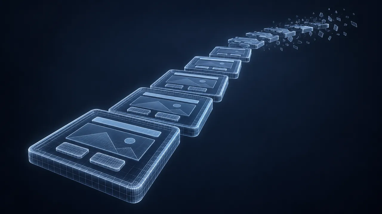 Why Are eLearning Completion Rates Low? – And How to Fix Them - 3D Wireframe Animation